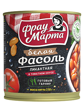 АКЦИЯ!!!ФАСОЛЬ БЕЛАЯ ПИКАНТНАЯ В Т/С ФРАУ МАРТА 15/310гр.г.Рудня