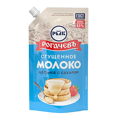 МОЛОКО 24/270г ДОЙ-ПАК цельн.сгущ.с сахар.ГОСТ8,5% Рогачев
