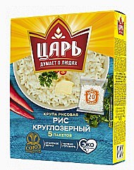 400г Крупа рис круглозерновой  Царь1кор.-6упак,1уп.- 5варочных пакетов,РК