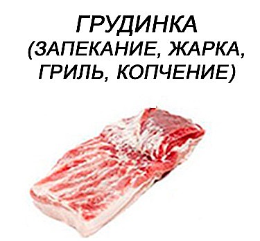 Грудинка (ИВР)п/ф мясной б/к10-13кг крупнокуск.из свинины,