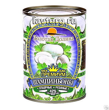 Шампиньоны резаные 24/425мл ж/б Золотая Долина